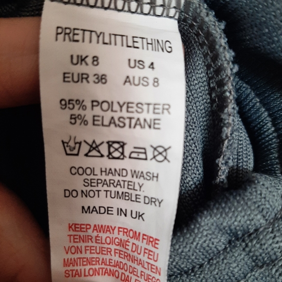 Prettylittle Thing Grey Cropped Ribbed Sweater Size 4 - Picture 3 of 4